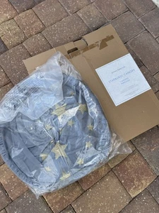 New in Box - Pottery Barn Kids Starburst Canopy - Grey Tulle with Gold Stars - Picture 1 of 9