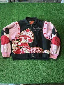 Vintage Strawberry Shortcake Kinder Biker Jacke  - Bild 1 von 10