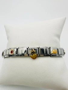 Vintage Italian heart book bus charm bracelet - Picture 1 of 5