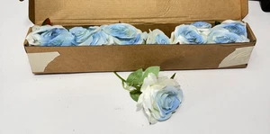 Rose Artificiali 12PCS Rose Azzurre Rose di Seta Rose Artificiali Flo... - Foto 1 di 10