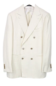 SUITSUPPLY La Spalla Herren Blazer UK38R Off-White Jort Wolle Alpaka Seide zweireihig - Bild 1 von 11
