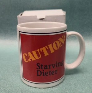 Message Tasse von George Good "Caution Starving Dieter" / Made in Japan Vintage - Bild 1 von 18