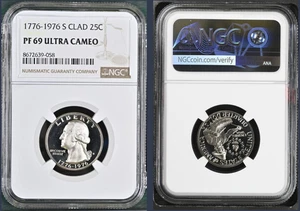 1776 - 1976 S NGC PF69 Clad Proof Washington Quarter 25c Bicentennial - Picture 1 of 1