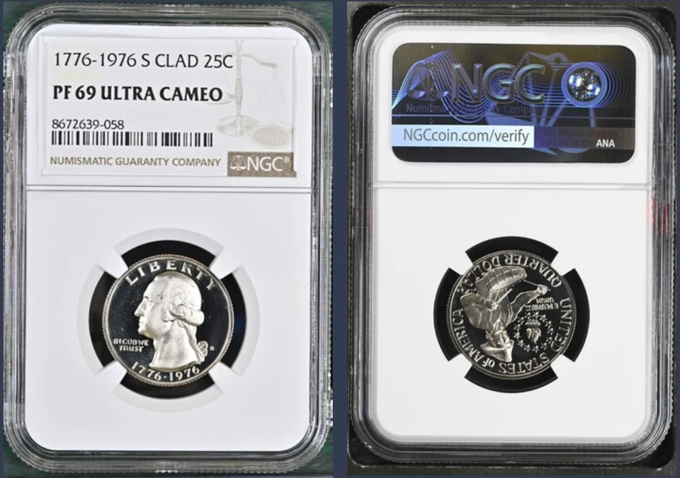 1776 - 1976 S NGC PF69 Clad Proof Washington Quarter 25c Bicentennial - Image 1 of 1