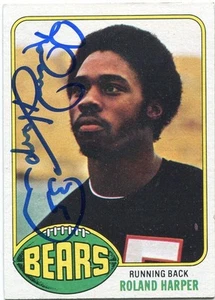 ROLAND HARPER Signed Chicago Bears 1976 Topps Rookie Card #229 COA - Picture 1 of 3