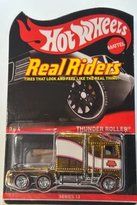 2015 🔥HOT WHEELS 🛞THUNDER ROLLER 3/4 REAL RIDERS SERIES 13, 2481/4000, GOLD - Picture 1 of 9