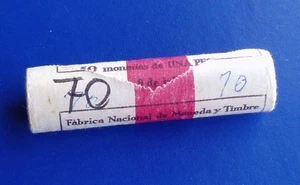 Cartucho 50 monedas 1 peseta año 1966 *70 original FNMT - SPAIN roll km#796 - Picture 1 of 1