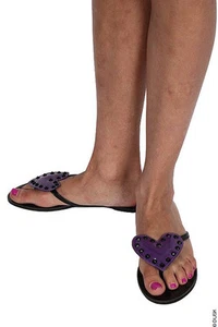 Iron Fist SZ 5 $52 CAD Purple Black Drop Dead Love Cat Flip Flop Sandal IFL0721 - Picture 1 of 1