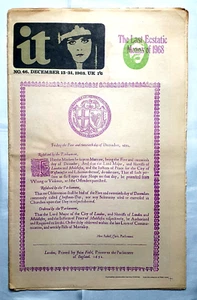 it International Times #46 Dec 1968 Calendar Game Insert Stones Lyrics John Peel - Bild 1 von 8