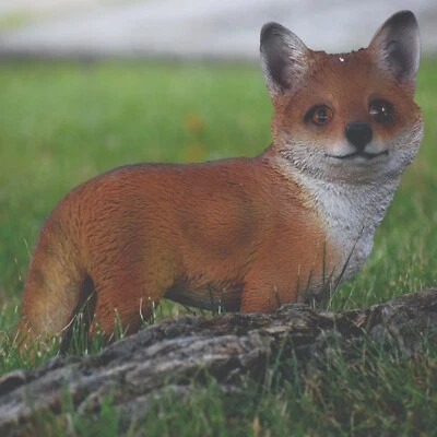 Fox Pup Standing Garden Statue Decoration Home Yard Decor Animal Sculpture - Image 1 of 4