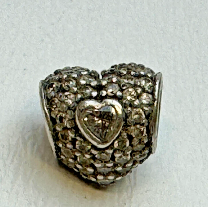 Original Pandora Herz Pavè  791168CZ Bead 925 Silber Charms Element 60R - Bild 1 von 3