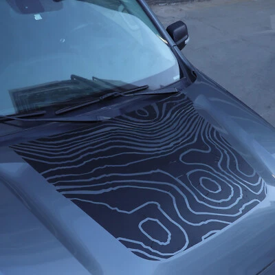 Matte Black Topographic Hood Decal Vinyl Sticker Fits Nissan Titan 2016-2023 - Image 1 of 4