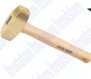 2 lb. No Spark Non Marring Solid Brass Hammer Splinter Resistant Hickory Handle - Picture 1 of 3