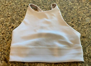 Lululemon Women's lEnergy Bra High Neck Long Line Size 4 Beige - Picture 1 of 10
