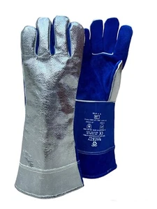 Hitzebeständige Leder 18" ALUMINISIERTE HANDSCHUHE mit Löschfries - Bild 1 von 6
