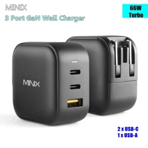 MINIX NEO P1 66W GaN Charger Fast Charger Quick Charger 3 Ports EU/US/UK Plug - Picture 1 of 20