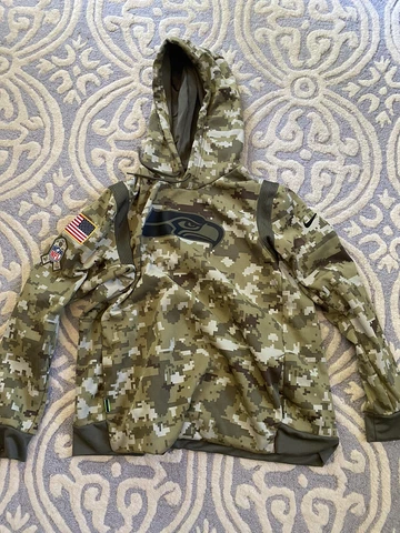 Nike Seattle Seahawks NFL Salute to Service Camo Hoodie Sweatshirt, Size XL Cover