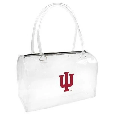 Too Cute! New Inidiana Hoosiers Clear Bowler Purse Stadium Compliant S28 Cover