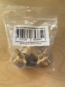Heavy Duty Brass 2 way Y Splitter Garden Hose Hexagonal with Comfortable Grip - Picture 1 of 1