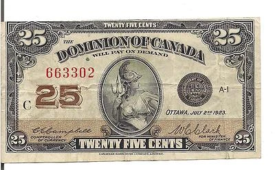 DOMINION of CANADA, 25 CENTS, 1923 ,CUTTING ERROR - Image 1 of 2