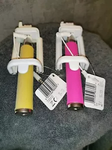 2x His n Hers Selfie Sticks Mobile Phone iPhone Samsung Smartphone IOS Android - Picture 1 of 3