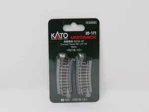 Kato Unitrack 20-171 Curve Track 8 1/2" Radius R216-15 4pc N Scale Model Trains - Picture 1 of 2