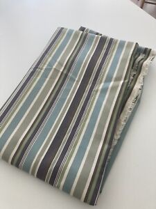 Sunbrella Outdoor Upholstery Fabric 4 Plus Yards Striped Tan Aqua Ivory 48” Bolt