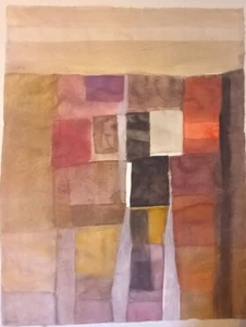Willi Beitz Aquarell 1972 DDR / expressiv formal inspiriert vom Bauhaus - Bild 1 von 3