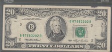 1993 (B) $20 Twenty Dollar Bill Federal Reserve Note New York Vintage Currency