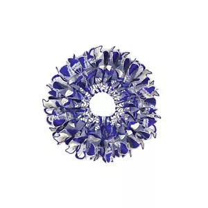 Daria L Floral Scrunchies Stylish Ponytail Holders Royal Blue Color Oversized - Picture 1 of 6