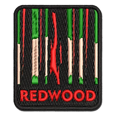 Destination Redwood Forest National Park Embroidered Iron-On Patch Applique - Image 1 of 4