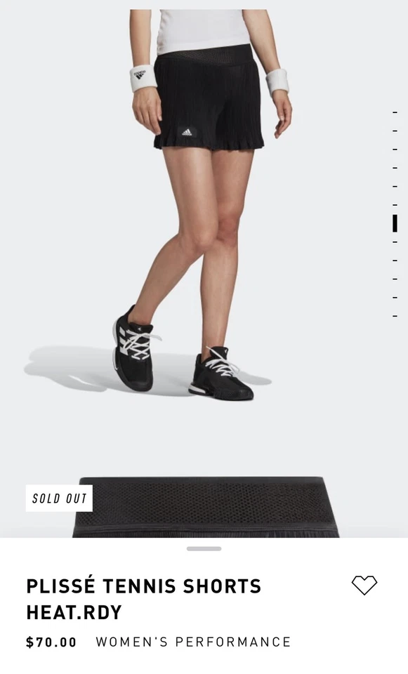 adidas Women’s Plisse Tennis NYC Shorts Heat.rdy Size XS