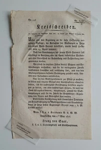 1816 Kreisschreiben Aufnahme Waldungen Mappen Traiskirchen Franz Saar Dokument - Picture 1 of 2