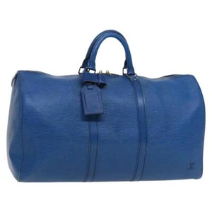 LOUIS VUITTON Epi Keepall 50 Boston Bag Blue M42965 LV Auth 115072 - Picture 1 of 22