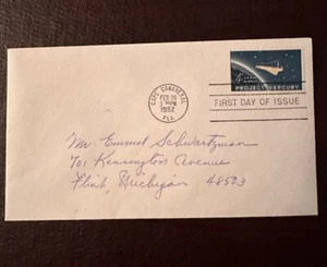 Project Mercury First Day of Issue 4-cent Stamp/Envelope - 2/20/1962 postmark - Picture 1 of 3