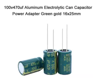 Adaptador de alimentación condensador de lata electrolítica de aluminio 100v470uf oro verde 16x25 mm - Imagen 1 de 5
