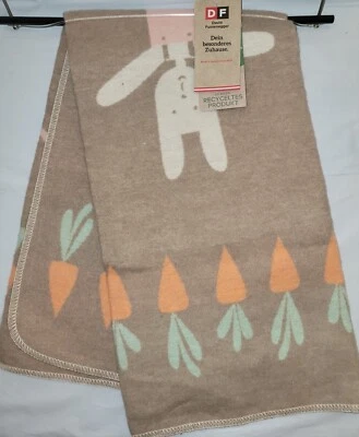 Manta infantil David Fussenegger bebé conejito conejo zanahorias reversible suave Foto 1 de 4