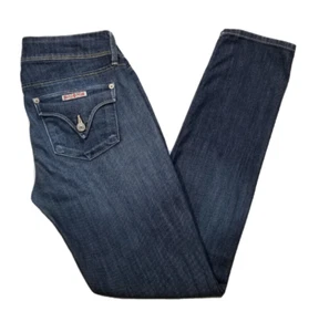 Hudson Women Size 28 Blue Collin Skinny Jeans Flap Pockets Dark Wash Low Rise - Picture 1 of 10