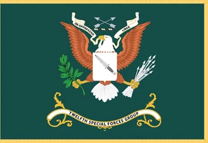 Rectangle Flags - 12th Special Forces Group w Fringe - Picture 1 of 1
