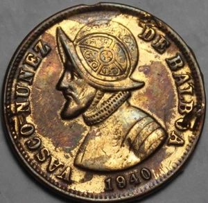Panama 1-1/4 Centimos, 1940~Only Year Ever Minted~Bronze~Free Shipping - Picture 1 of 2