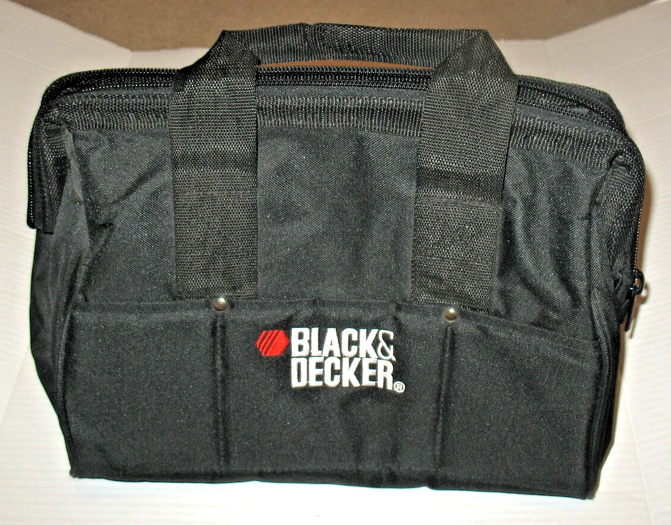 Black & Decker Shop Tool Box Storage Bag Zip Top Heavy Duty Approx 11"x15"x7" - Image 1 of 4