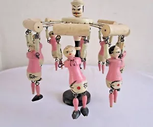 Seltenes altes Vintage handgefertigtes handbemaltes Holz Karussell Spielzeug/... - Bild 1 von 11