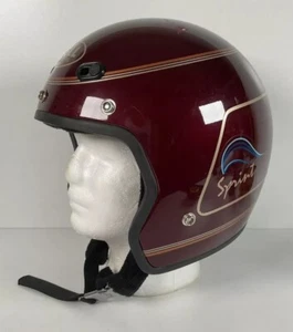 Vintage Bell Sprint Open Face Motorcycle Helmet 7 1/2” | 60 CM Maroon - Bild 1 von 16