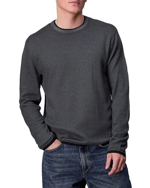 RAG & BONE Sweater Mens Small Gray Pullover HARVEY CREW Loose Knit $275 - Image 1 of 4
