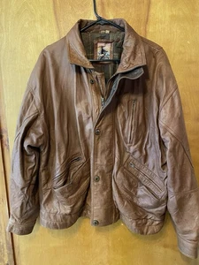 Bomber vintage Tobruk pelle marrone giacca aviatore invecchiata made in India uomo L - Foto 1 di 24