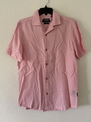Kenneth Cole New York Shirt Men's Small Linen Pink Button Up Short Sleeve NWT - Image 1 of 4