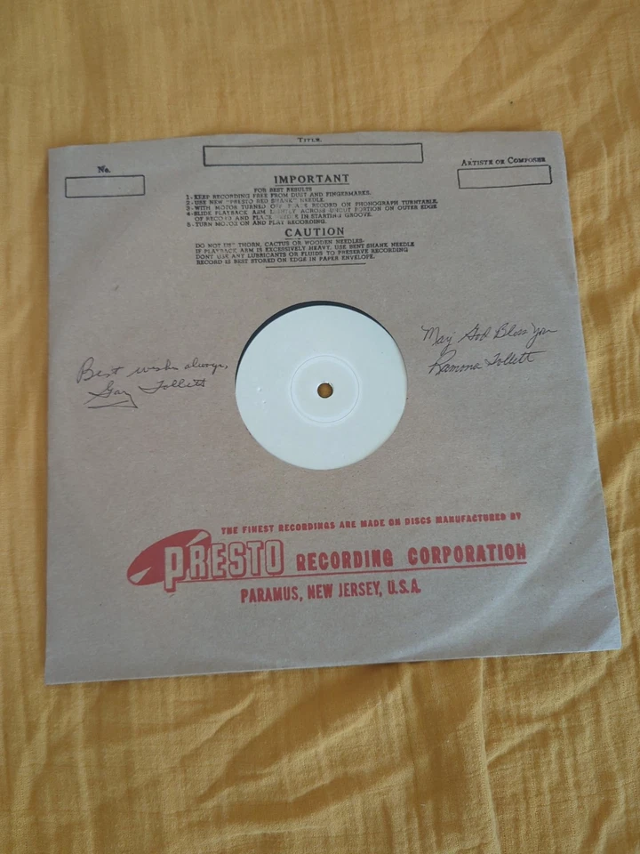 THE CRICKETS GARY TOLLETT, RAMONA TOLLETT SIGNED GO BOY GO/ GONE - Image 1 of 4