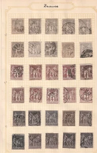 Page of Classic France Stamps 1870-1890 - Peace and Commerce Series - Picture 1 of 1