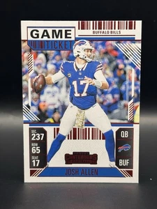JOSH ALLEN - 2024 Contenders Football #11 - GAME TICKET - Red - Picture 1 of 2