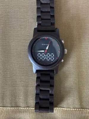 Reloj Hombre Bobo Bird Estuche Madera y Correa Cara Negra. Foto 1 de 4